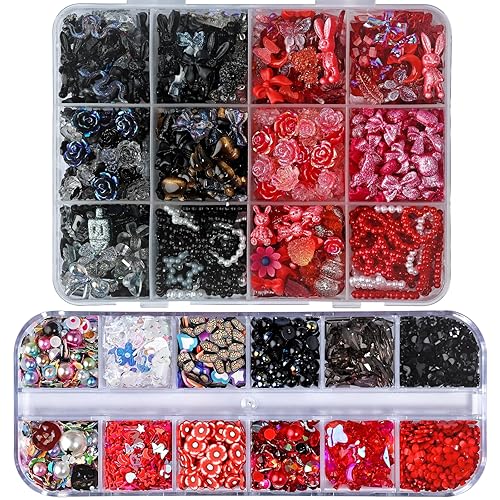 1400 Pieces 3D Butterfly Rose Flower Bow Rabbit Bear Nail