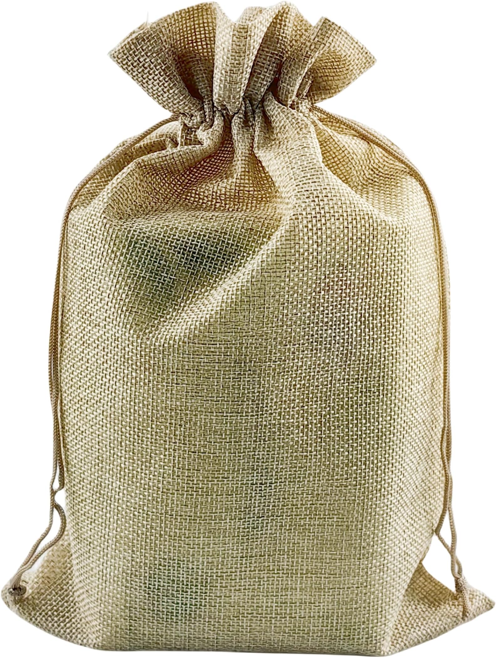 10 Pack 8 x 12 Inch Burlap Drawstring Gift Bags BM11