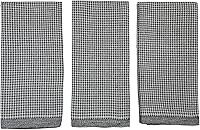 Vista 6 de Mabelle - Juego de 3 paños de cocina a rayas, color blanco, gris y gris: caja de diamante, diseño de pata de gallo, 100% algodón, secado suave