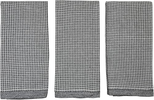 Miniatura 6 de Mabelle - Juego de 3 paños de cocina a rayas, color blanco, gris y gris caja de diamante, diseño de pata de gallo, 100% algodón, secado suave, ultra
