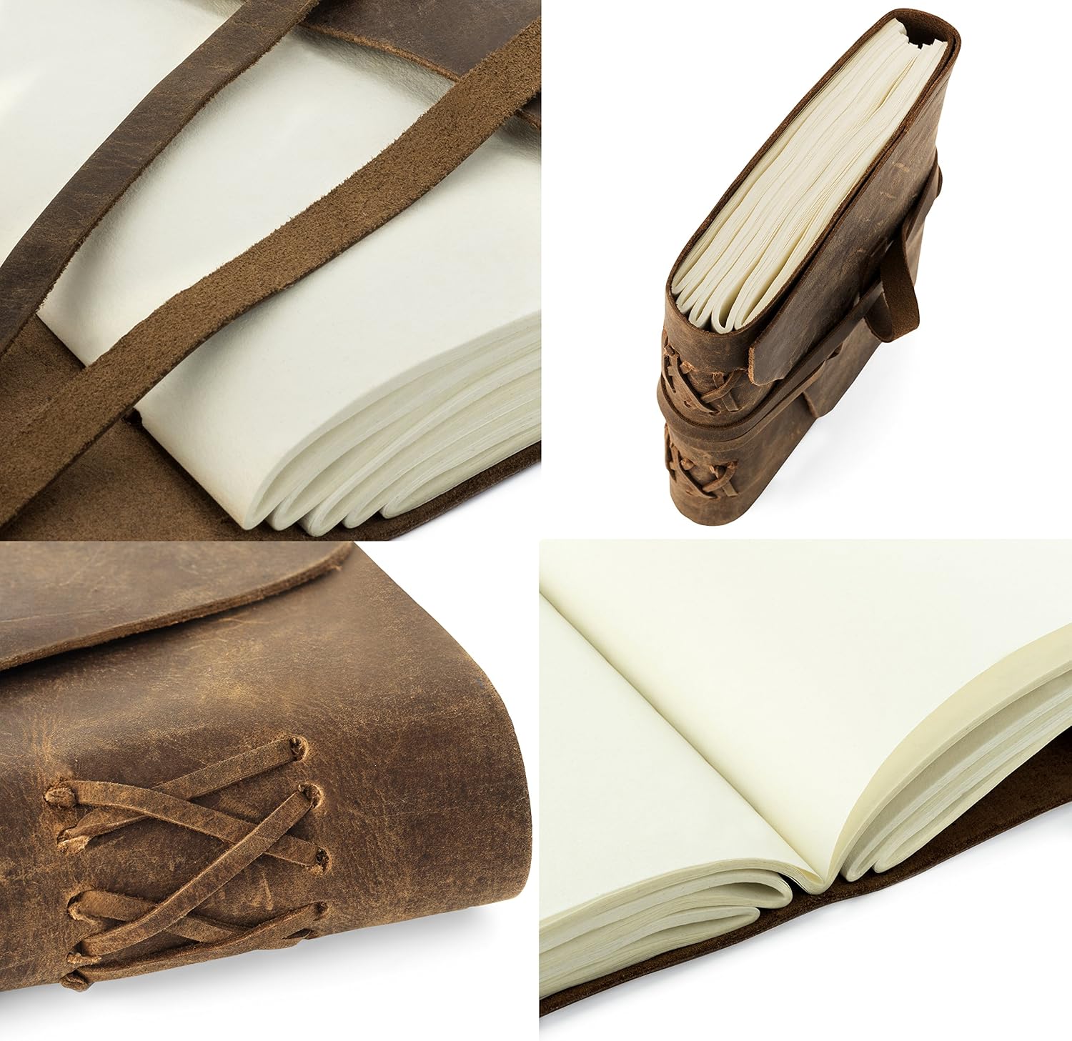 Yeegfeyn Leather Journal Notebook Handmade Artisan Unique Hand Pressed Unlined Cotton Paper for Men Women Kids 7 x 5 Inches, Great Gift for Artists, Travel Diary & Notebooks to Write in, Sketchbook