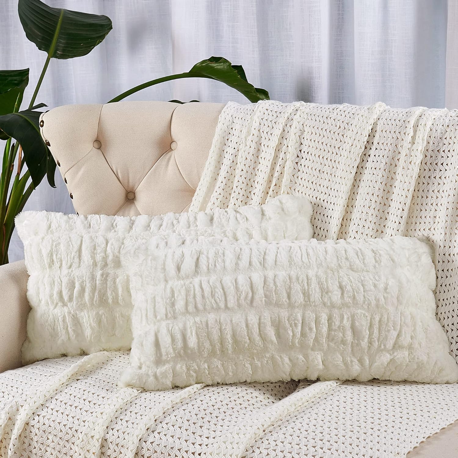 Home Soft Things Shar Pei Decorative Throw Pillow Covers 2 Set, Accent Soft Fluffy Stylish Square Couch Sofa Pillowcases, Silver, 20'' x 20''