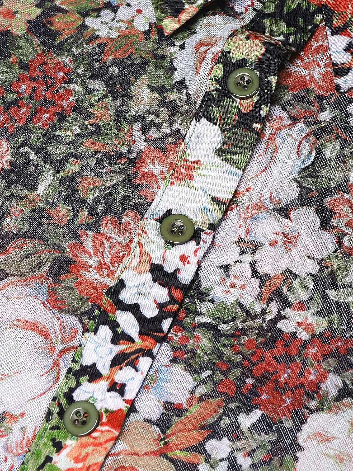 ZANZEA Women's Sexy Mesh Shirt Sheer Button Up Blouse See Through Long Sleeve Crop Top - Image 6