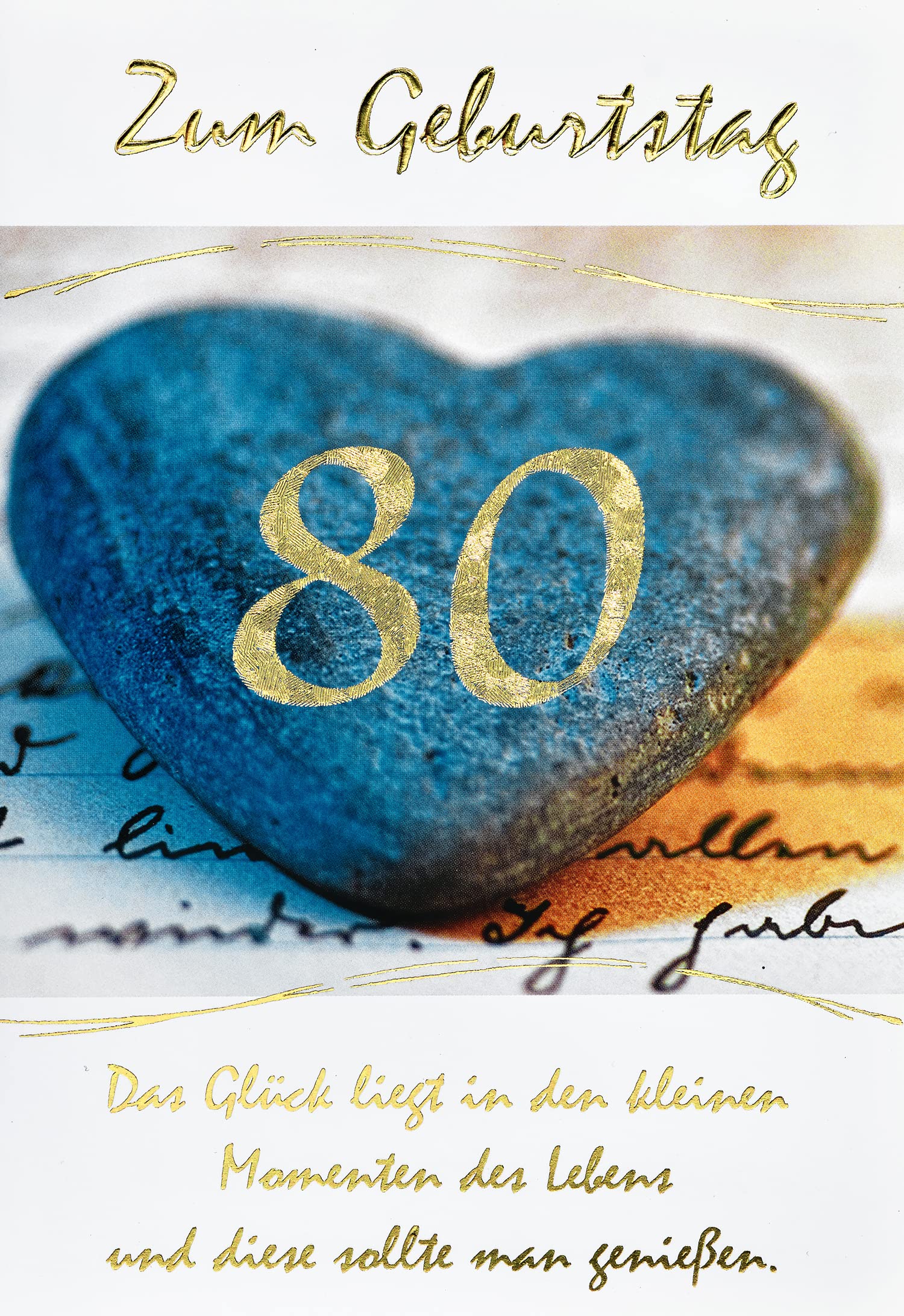 bsb 80th Birthday Card - Stone Heart