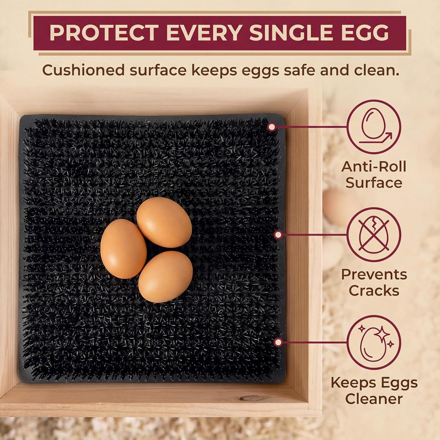 8X Ultra Soft Washable Chicken Nesting Pads - Premium Food Grade Nesting Box Mats, 100% BPA Free, Durable Washable, Ultra Soft Reusable, Easy to Clean