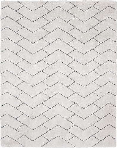 Miniatura 3 de Nourison Lujosa alfombra abstracta marfilgris de 7 pies 10 pulgadas x 9 pies 10 pulgadas, fácil de limpiar, no se desprende, para dormitorio, sala