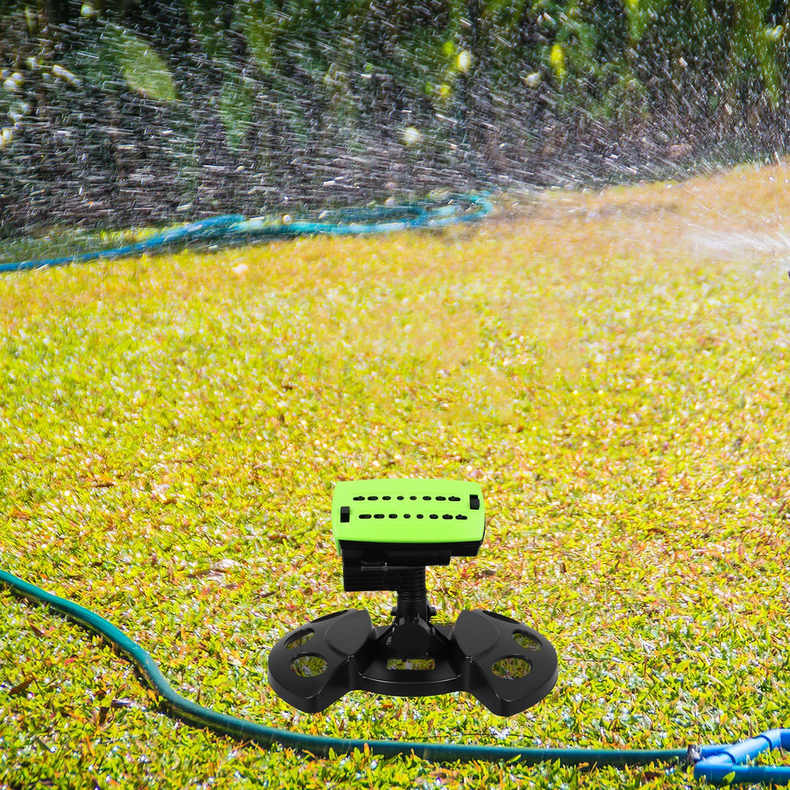 Arroseur de Jardin Automatique Rotatif Noir en Abs