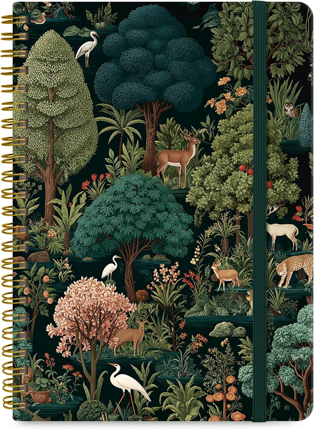 Lined Spiral Journal, A5 Hardcover Cute Notebook for Work & Note Taking, 140 Pages, 6"x8", Enchanted Grove