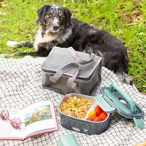 Miniatura 5 de Moss & Stone Fiambrera eléctrica para adultos, calentador de alimentos verde y gris, lonchera de 1224110 V, calentador portátil para el