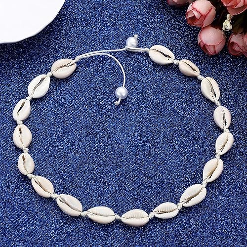 Miniatura 7 de CENAPOG Gargantilla de concha de Cowrie para mujer, collar de concha de Puka, collar de conchas marinas, joyería hawaiana de playa, Concha, concha