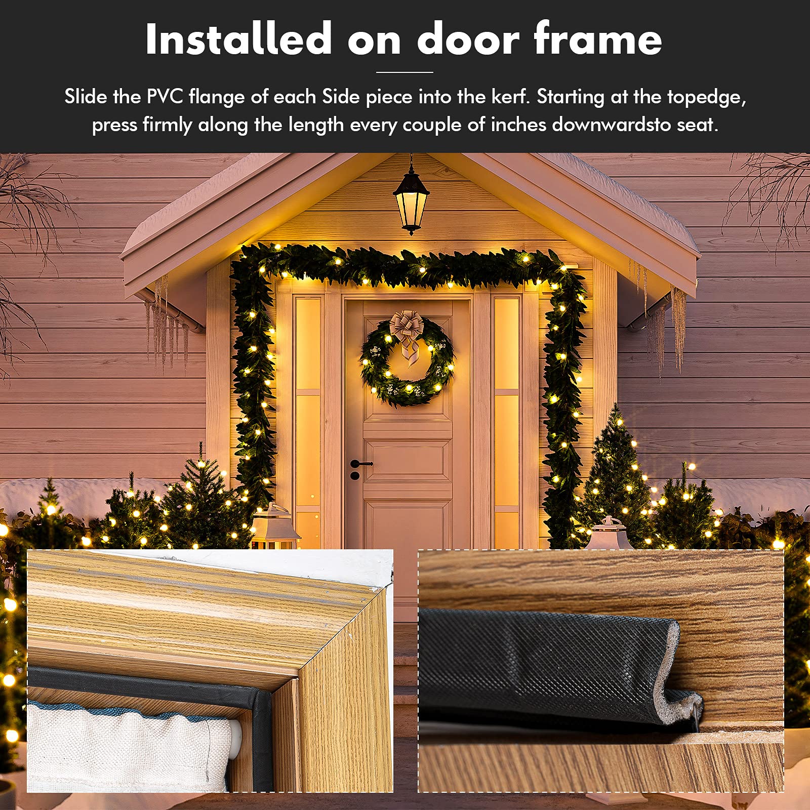 BBTO Joint de porte extérieur pour fenêtre en forme de V en mousse - Bloque les espaces de porte de garage - Insonorisé - Facile à installer (45,2 m, marron)