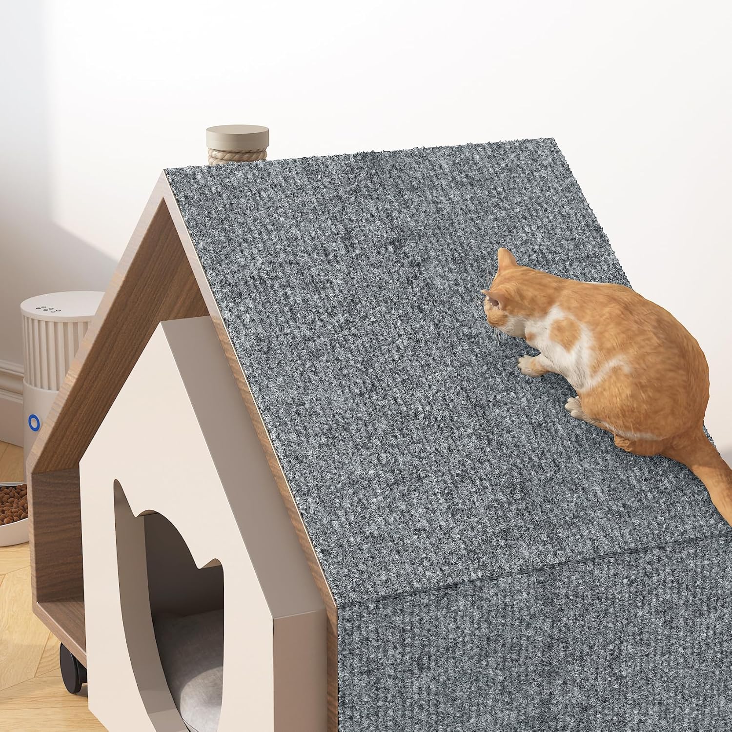 YENHOME 15.7インチ x 80インチ 粘着性のある猫用スクラッチマット カバーパッド用 ポスト猫スクラッチ家具プロテクター