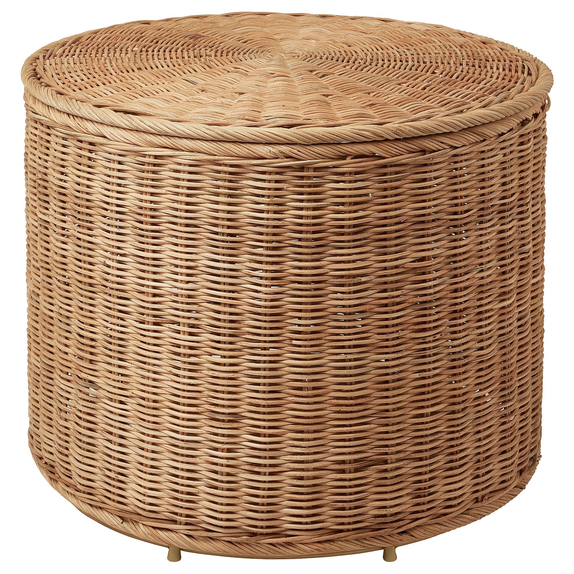 Pouf avec rangement TOLKNING en rotin pour optimiser les petits espaces