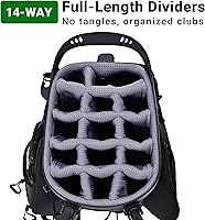 Vista 4 de ASK ECHO Golf ST-14 Bolsa híbrida con divisores de longitud completa de 14 vías y clip de putter rápido