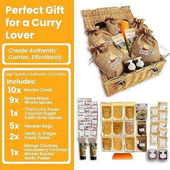 Curry Gift Set Hamper, Indian - Pack of 10 Curry Kits, Curry Gift Set, Spice Mixes (Mixed)