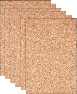 BENECREAT 6 Pack 11.7x8.2" Self-Adhesive Cork Sheets(6mm Thick) Rectangle Insulation Cork Backing Sheets for Coaster, Wall Decoration, Party and DIY Crafts Supplies