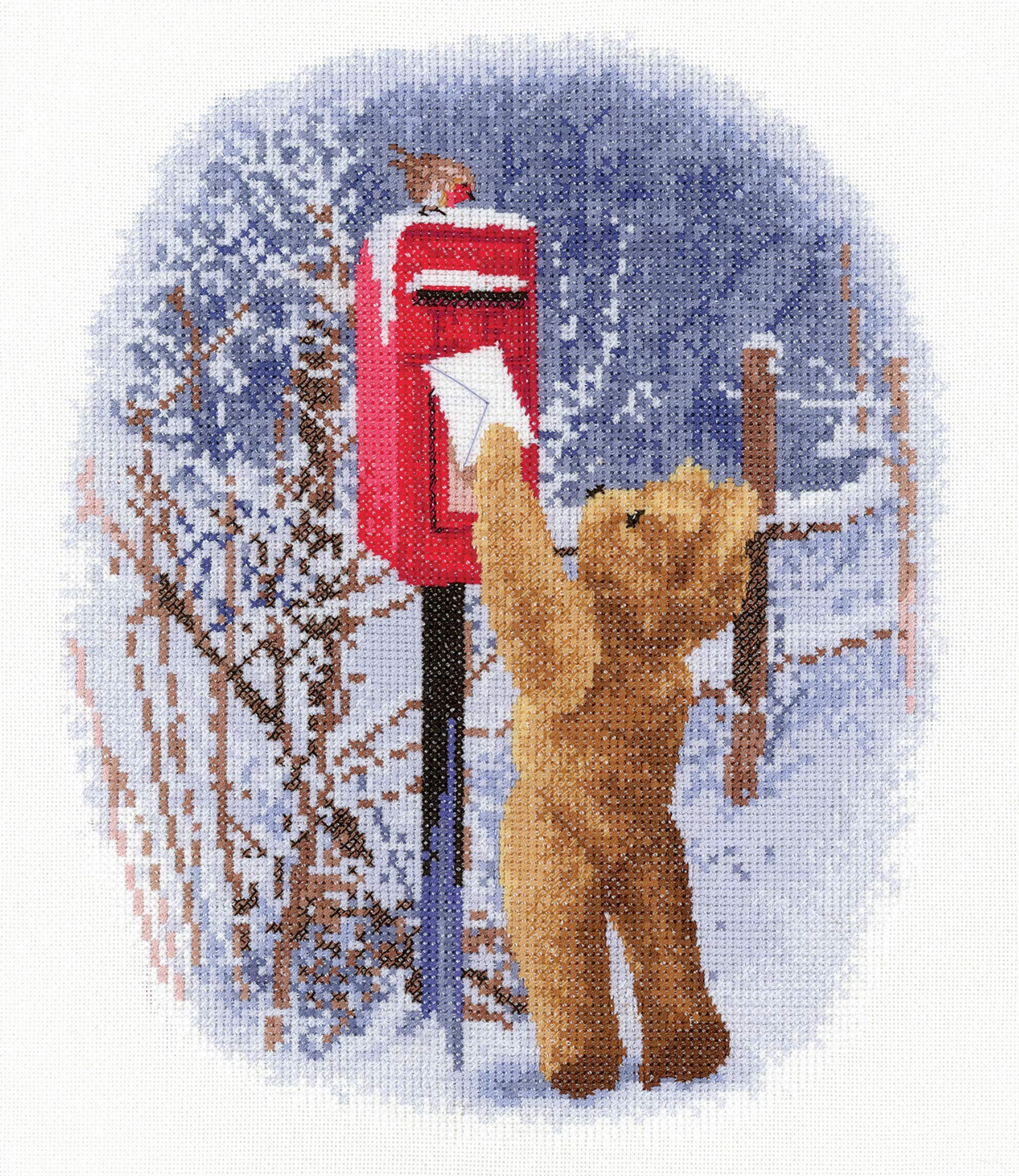 Heritage Kreuzstich Set – Weihnachtspost (William), 19,5x25 Cm