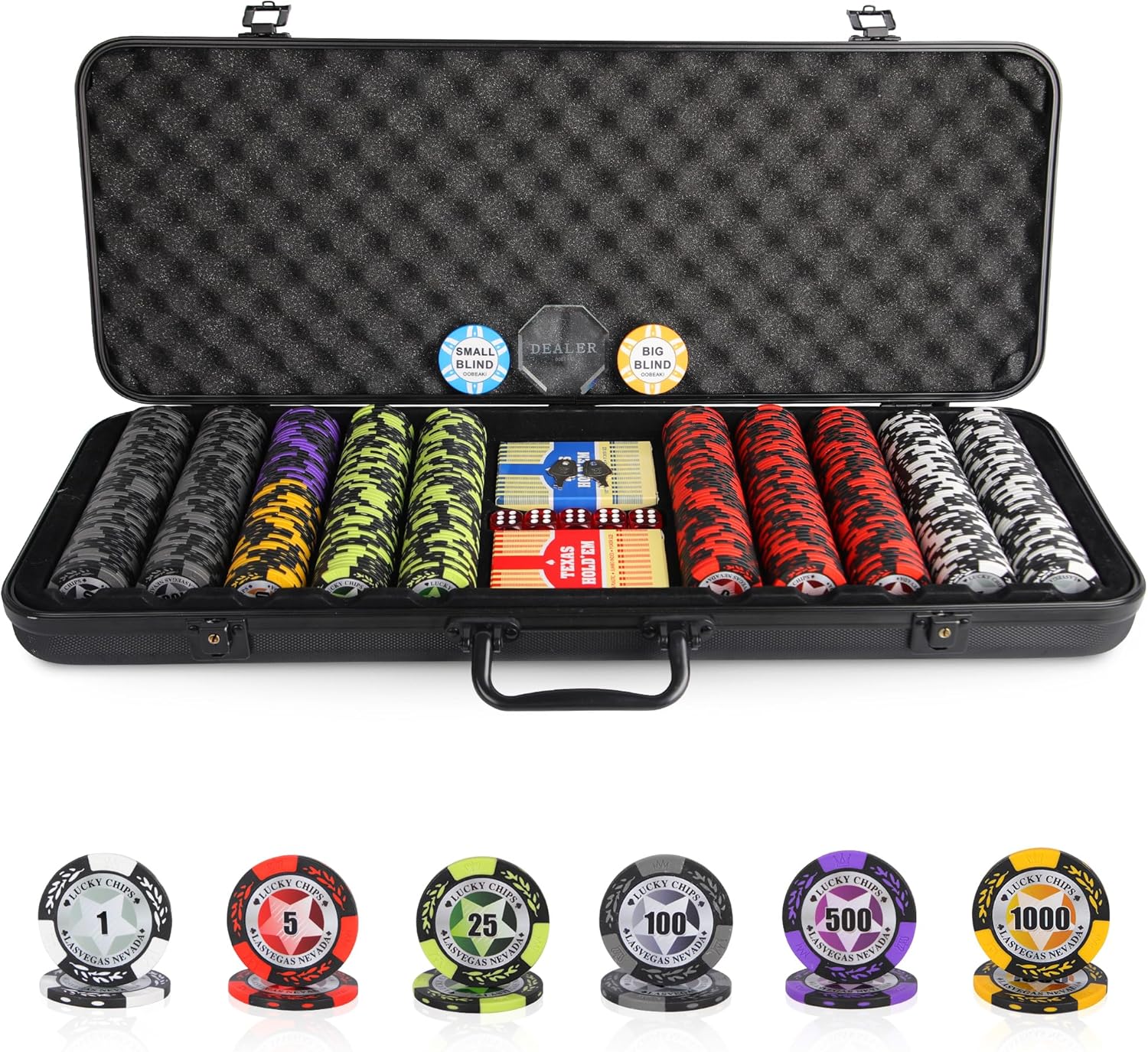 ORIENGEAR Poker Chip Set with Denominations, 500 PCS 14