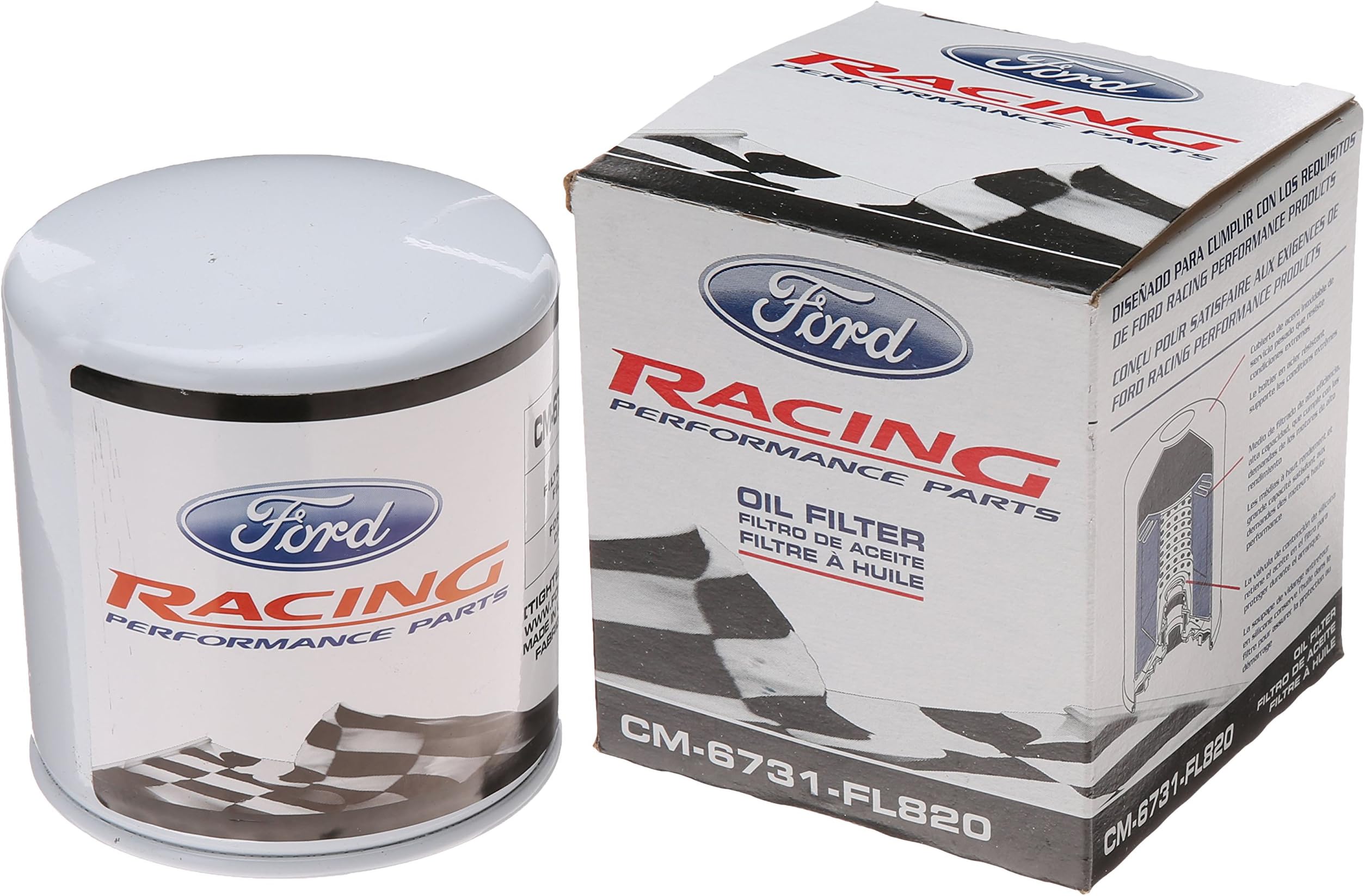 Ford Racing CM6731FL82 High Performance Oil Filter, white