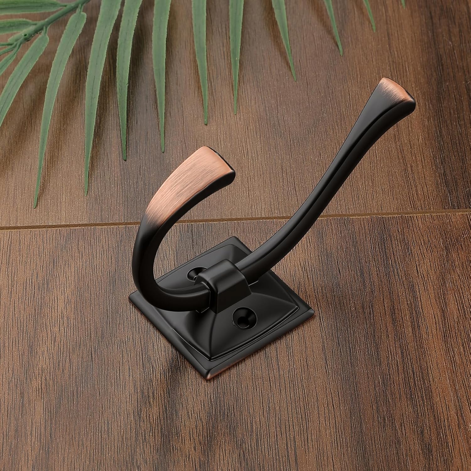 HARPOON 5 Pack Prong Hook, Heavy Duty Two Flared 4.3 inch Coat Hooks, Wall Mounted with 4 Screws, Utility Hooks Oil-Rubbed Bronze