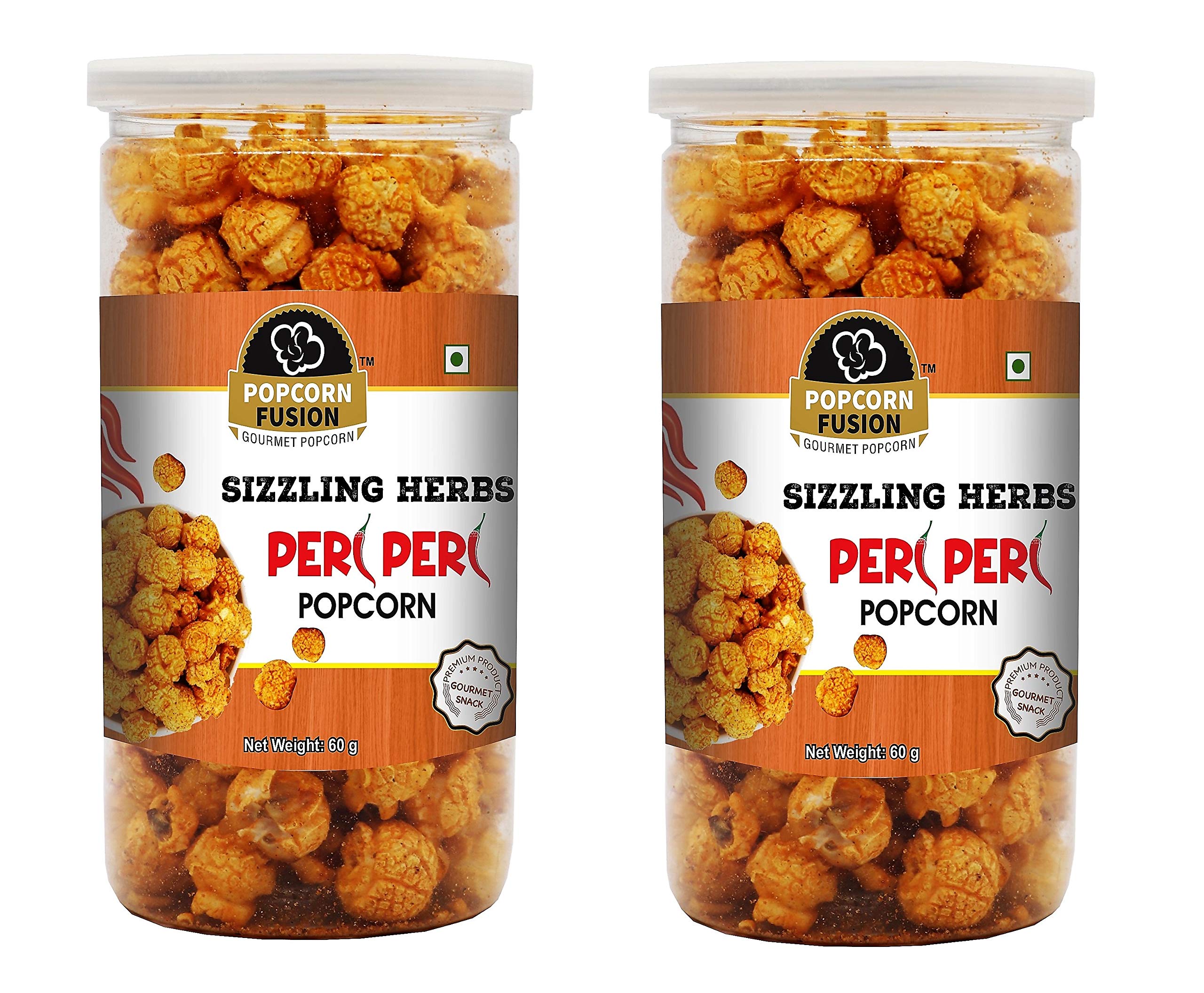 Popcorn Fusion-Nutty Double Chocolate Caramel Popcorn & Sizzling Herbs Peri Peri Popcorn-Pack of 3-260g 1