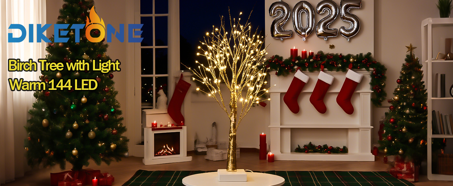 Arbre Lumineux LED 144 Branches Pliables - Blanc Chaud, Alimentation USB/piles, Déco Noël, Halloween, Salon - 7