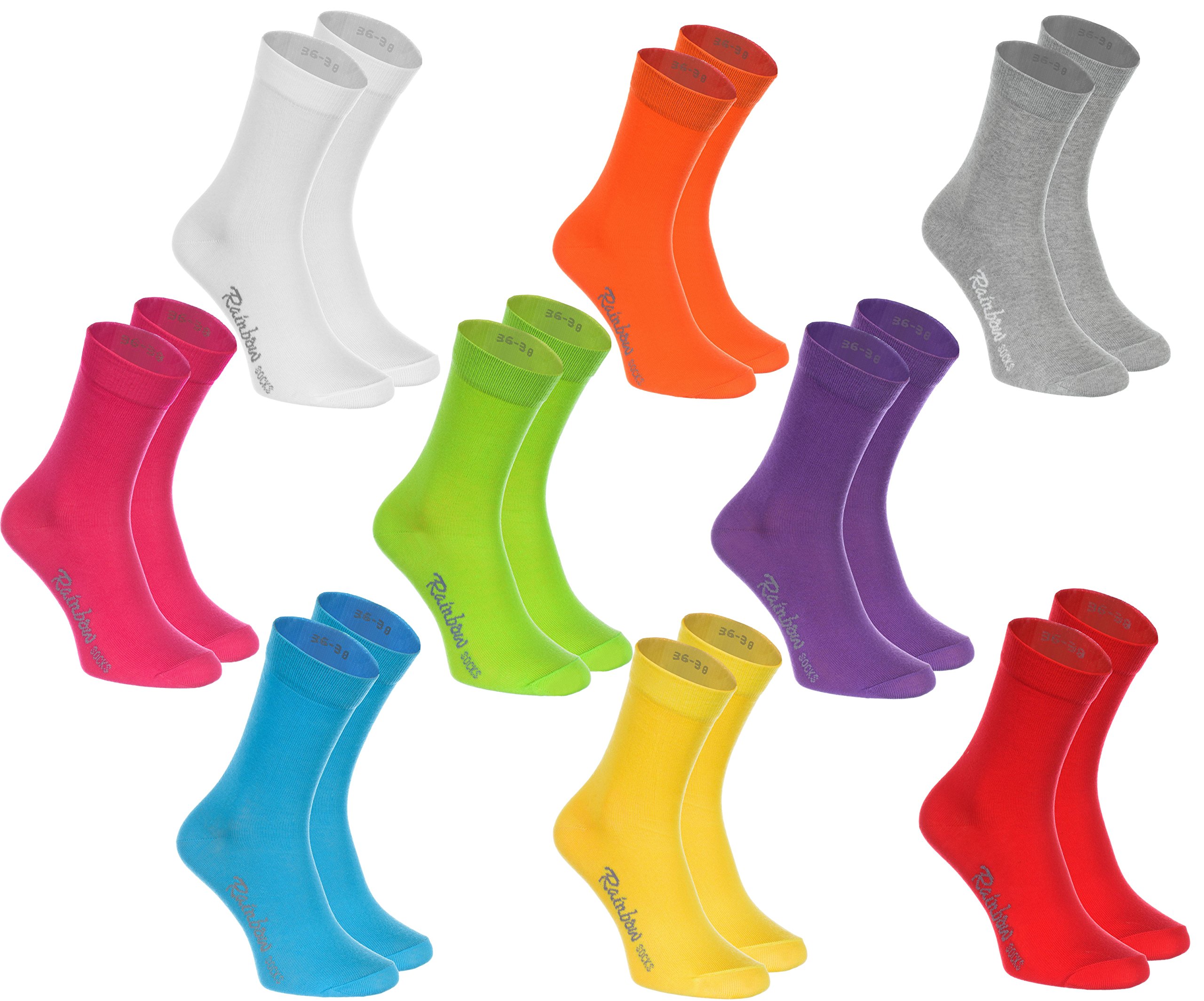 Kit De Meias De Algodão Multicoloridas - Estilo Casual, Produzido Na Europa