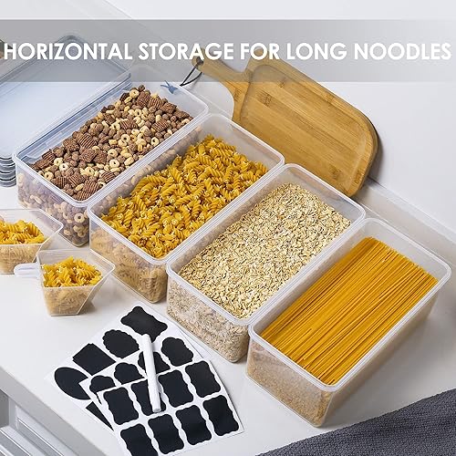 Miniatura 7 de Vtopmart 4 recipientes herméticos de almacenamiento de alimentos de 3.2 L con tapas y 4 recipientes de plástico de 1.9L sin BPA para espaguetis con