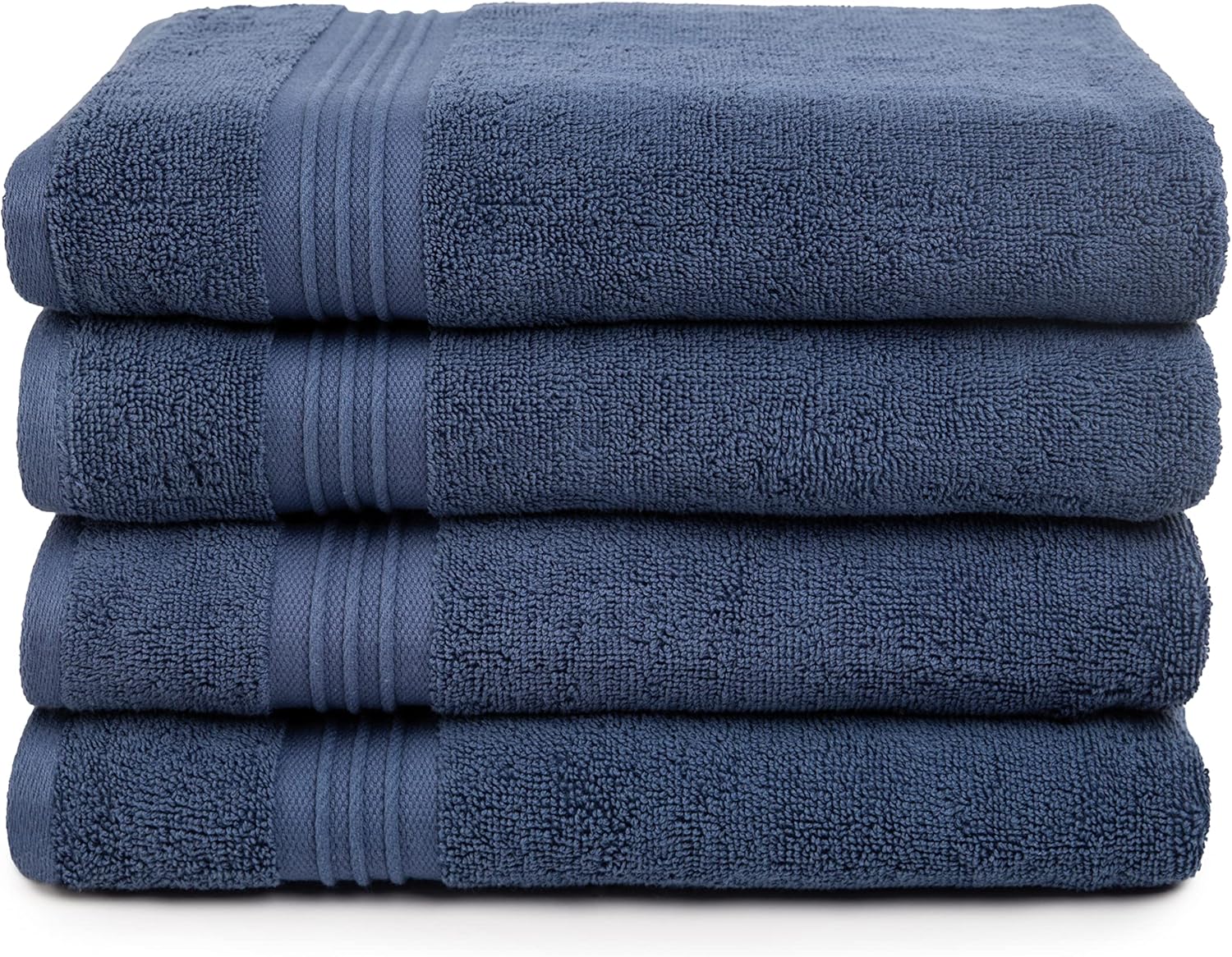 Blue Bath Towels for Bathroom, 4 Pack Bath Towel Set, Oeko