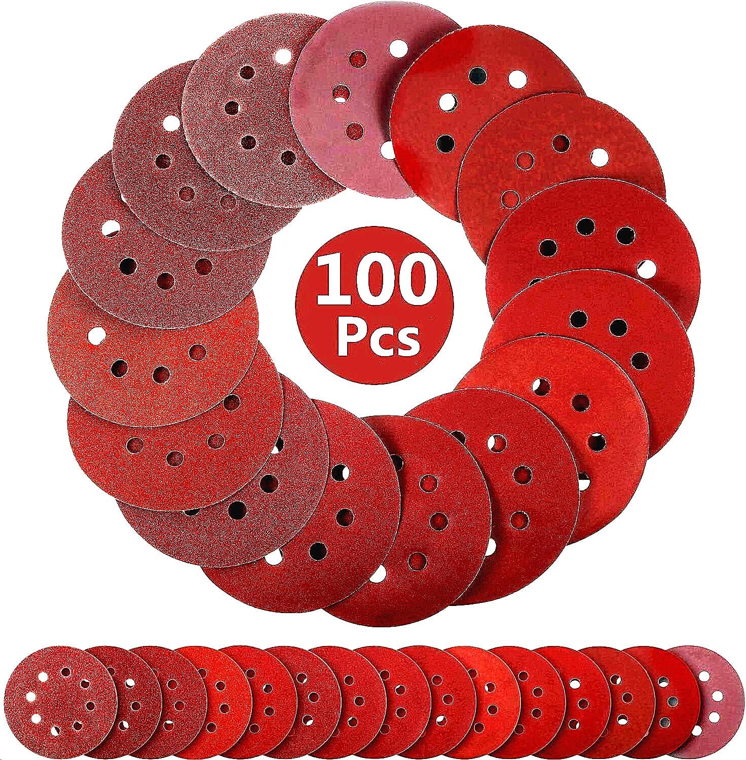 100 Pezzi Dischi Abrasivi ø125mm Per Levigatrice Orbitale - Grana 40/60/80/120/180, 8 Fori Per Aspirazione Polvere - Foto 4