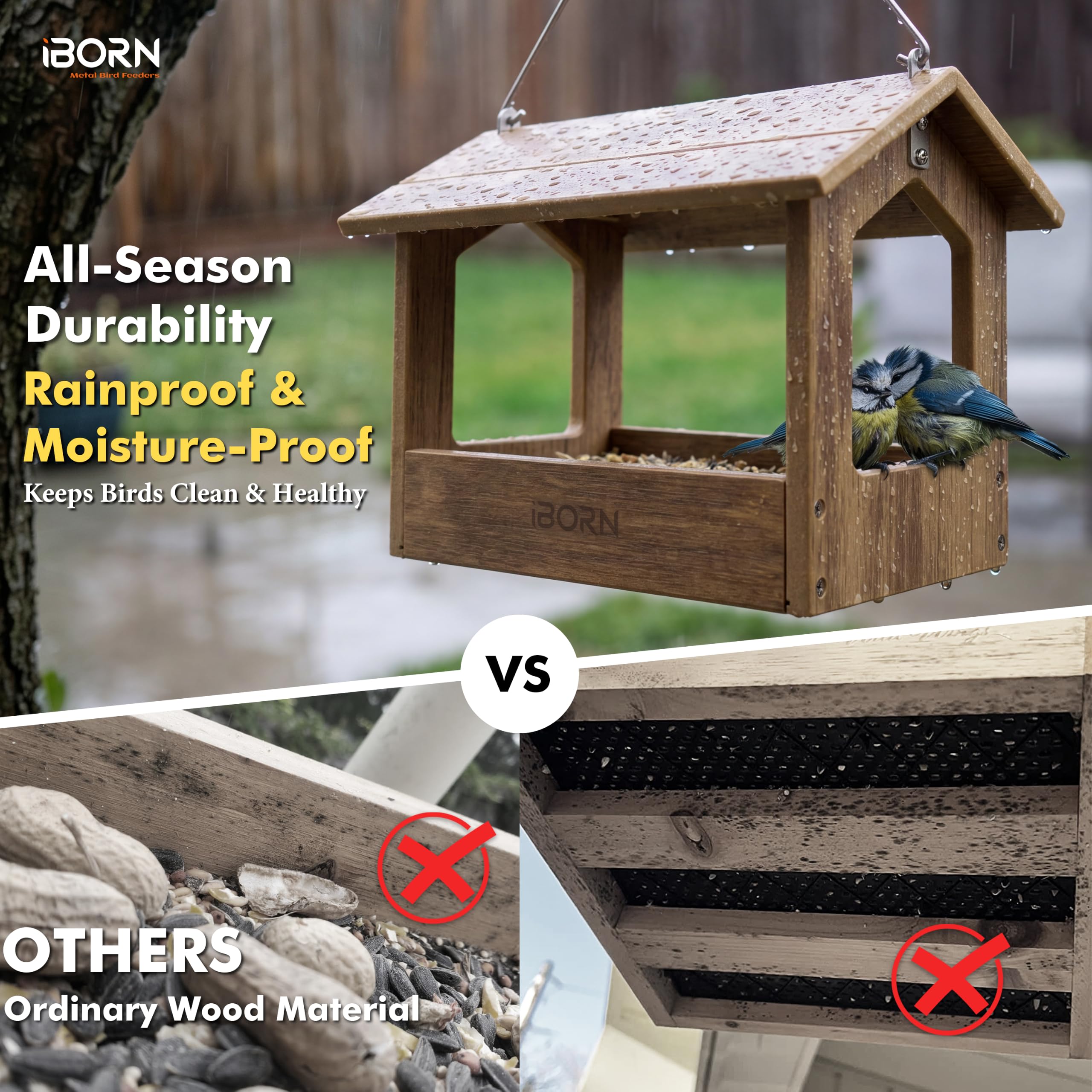 iBorn Pavilion Bird Feeder - Durable & Weatherproof -5