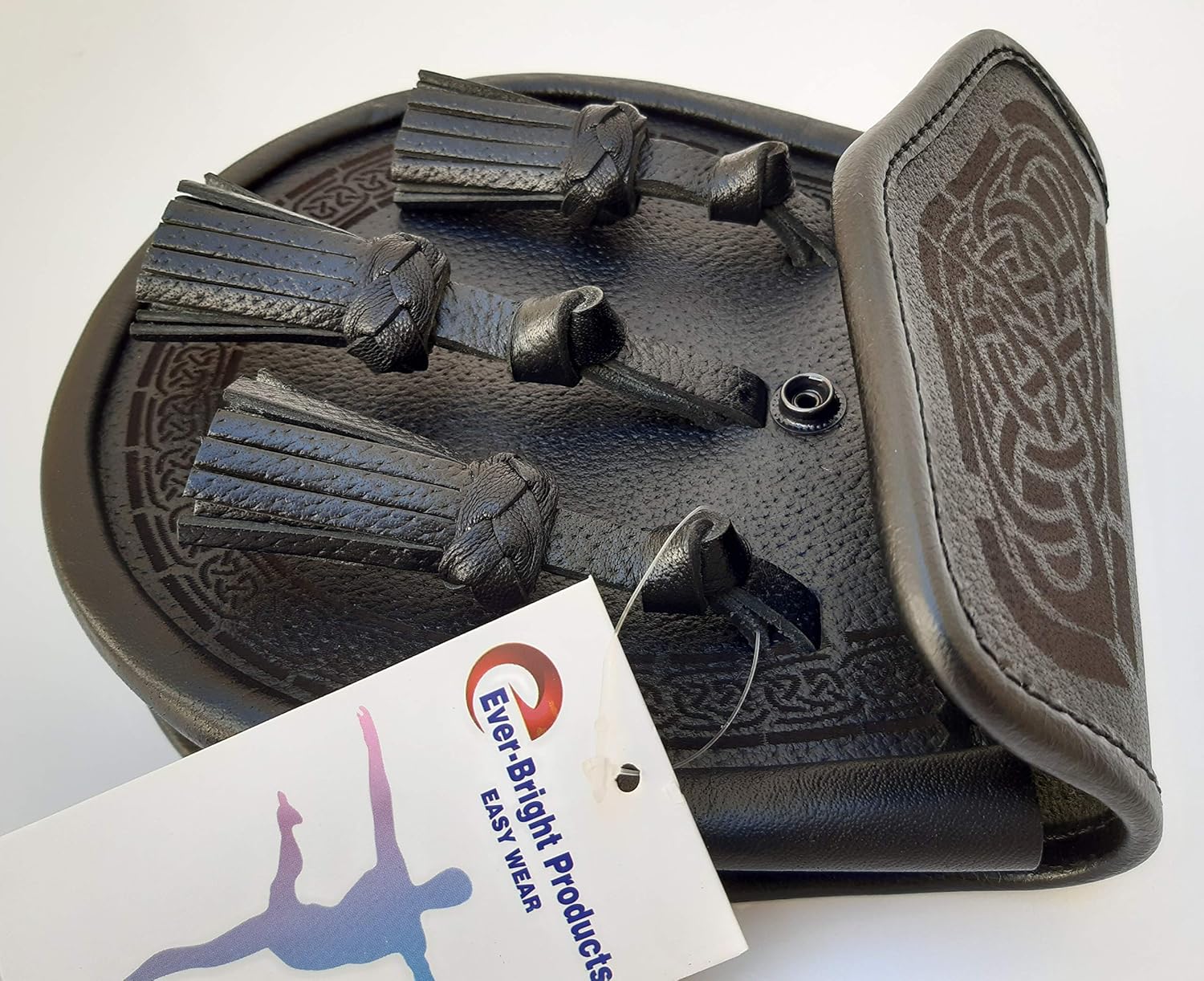 Scottish Kilt Semi Dress Sporran Genuine 100% Real Leather Knot Tassels Sporran - Image 4