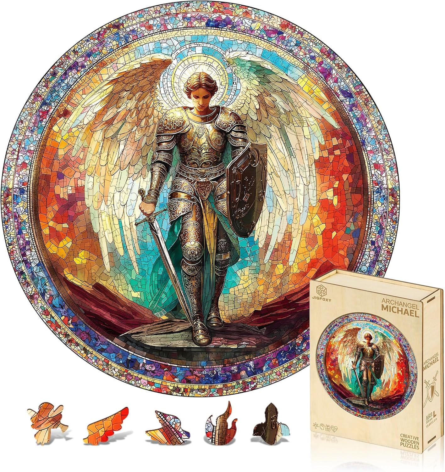 Jigfoxy Wooden Puzzles for Adults, Sunset by the Seaside Wood Puzzles Adult, Unique Animal Shape Wooden Jigsaw Puzzle, for Puzzle Lovers, Family, Friend (L-13.4 * 12.6in-210pcs)