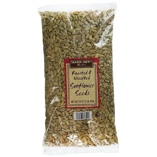 2 Pack Trader Joe's Roasted & Unsalted Sunflower Seeds 16 oz NET WT
