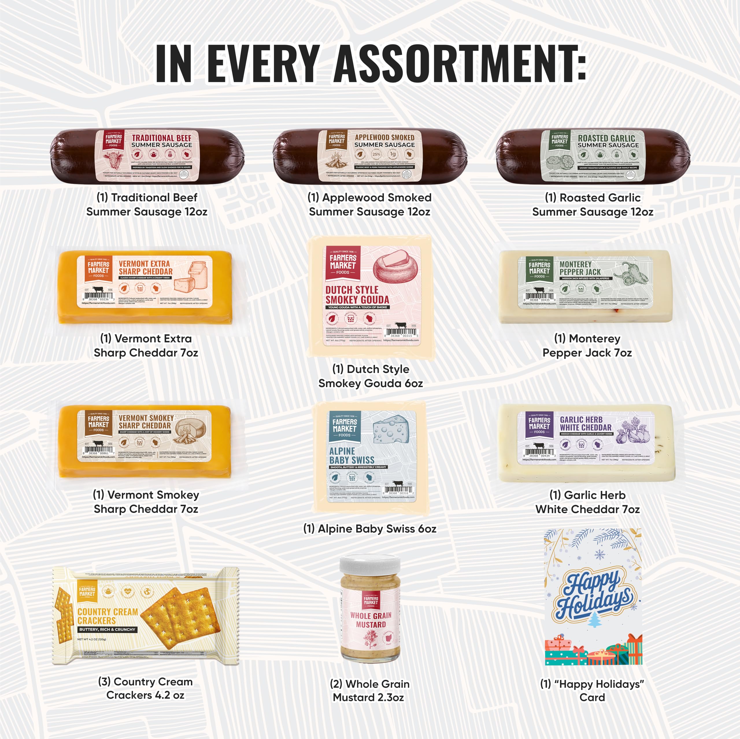 Farmers Market Gift Basket, Keto, Paleo, Low Sodium, Low Sugar, Genoa Salami, Christmas Charcuterie Board, Holiday Meat and Cheese Gift Baskets, Festive Selection