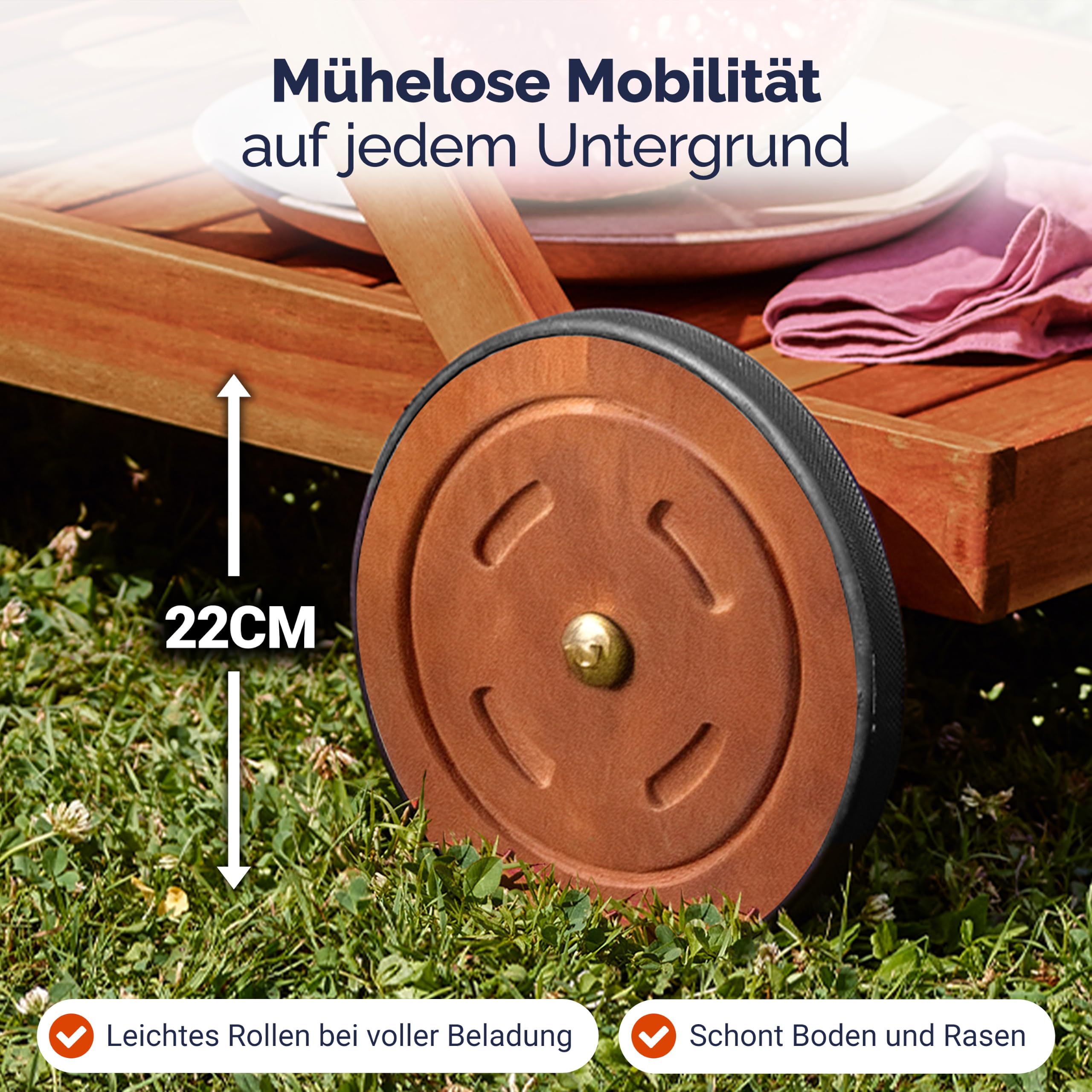 Casaria® Servierwagen mit Rollen Holz FSC®- Zertifiziert Akazie 2 Etagen Tablett 3 Flaschenhalter Outdoor Küche Garten Terrasse Küchenwagen Rollwagen
