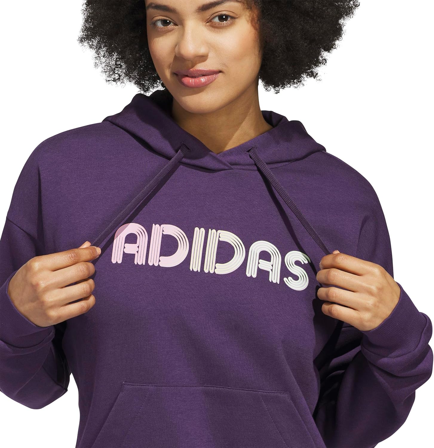 adidas womens Wordmark Graphic Hoodie - Image 5
