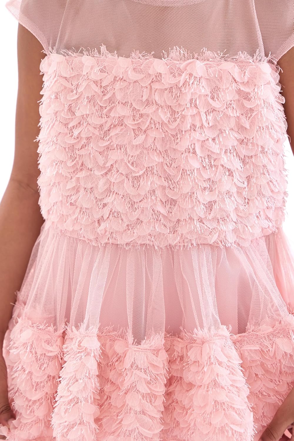 Bonnie Jean Girls Size 4-16 Petal Fringe Illusion Tiered Dress - Image 4