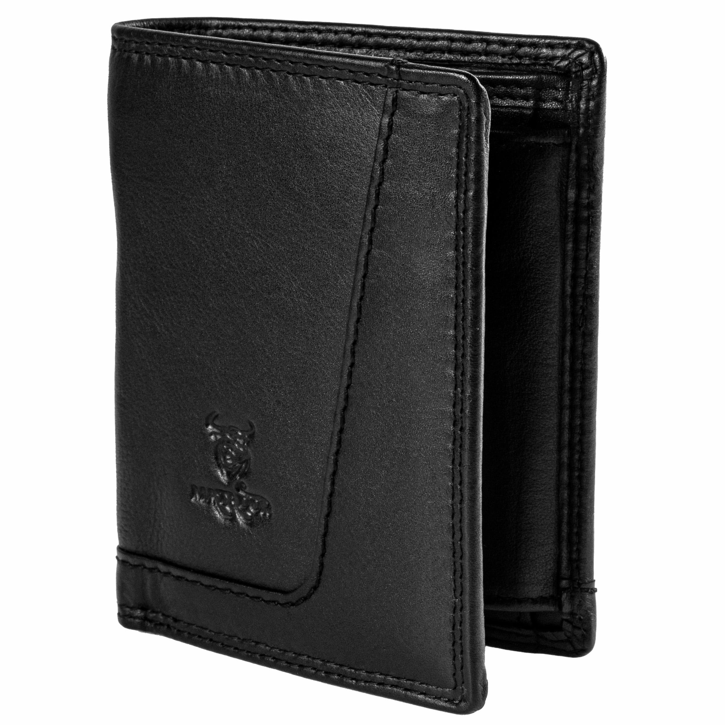 MATADOR Geldbörse Herren Leder Schwarz mit Geheimfach #LUGO inkl. edler Geschenk Box, Elegante Portmonee Herren RFID Schutz, Luxus Männer Portemonnaie Viele Kartenfächer in Schwarz Nappa