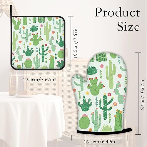 Vista 11 de Juego de 2 guantes de cocina con diseño de mariposas azules, guantes de cocina resistentes al calor para hornear, barbacoa, decoración del hogar