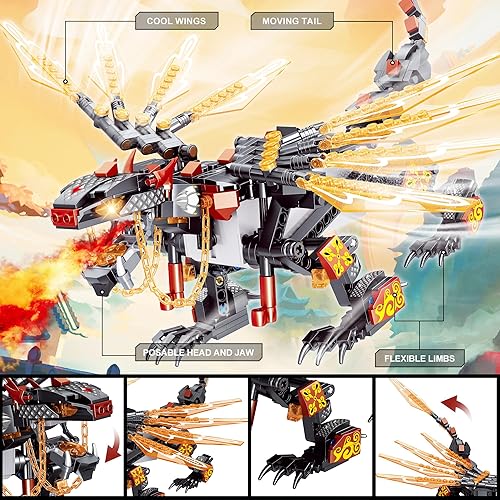 Miniatura 2 de STEM Project Dragon Building Toys (521 piezas), idea de regalo educativo de cumpleaños para niños y niñas de 8 a 12 años, kit de construcción