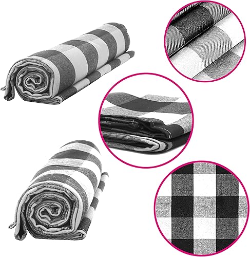 Miniatura 2 de JOYIN Camino de mesa de Navidad de 14 x 108 pulgadas, camino de mesa de la colección Buffalo Check, camino de mesa de algodón a cuadros en blanco y