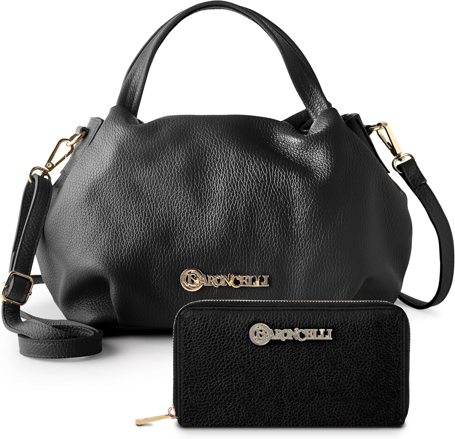 Baroncelli Italian Leather Purse for Women and Leather Wallets For Women Size large Made in Italy