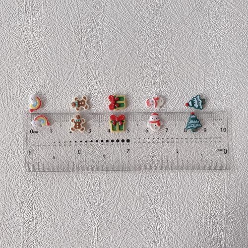 Miniatura 6 de 50 dijes luminosos de Navidad para uñas, copos de nieve, purpurina que brilla en la oscuridad, decoración de uñas de resina navideña