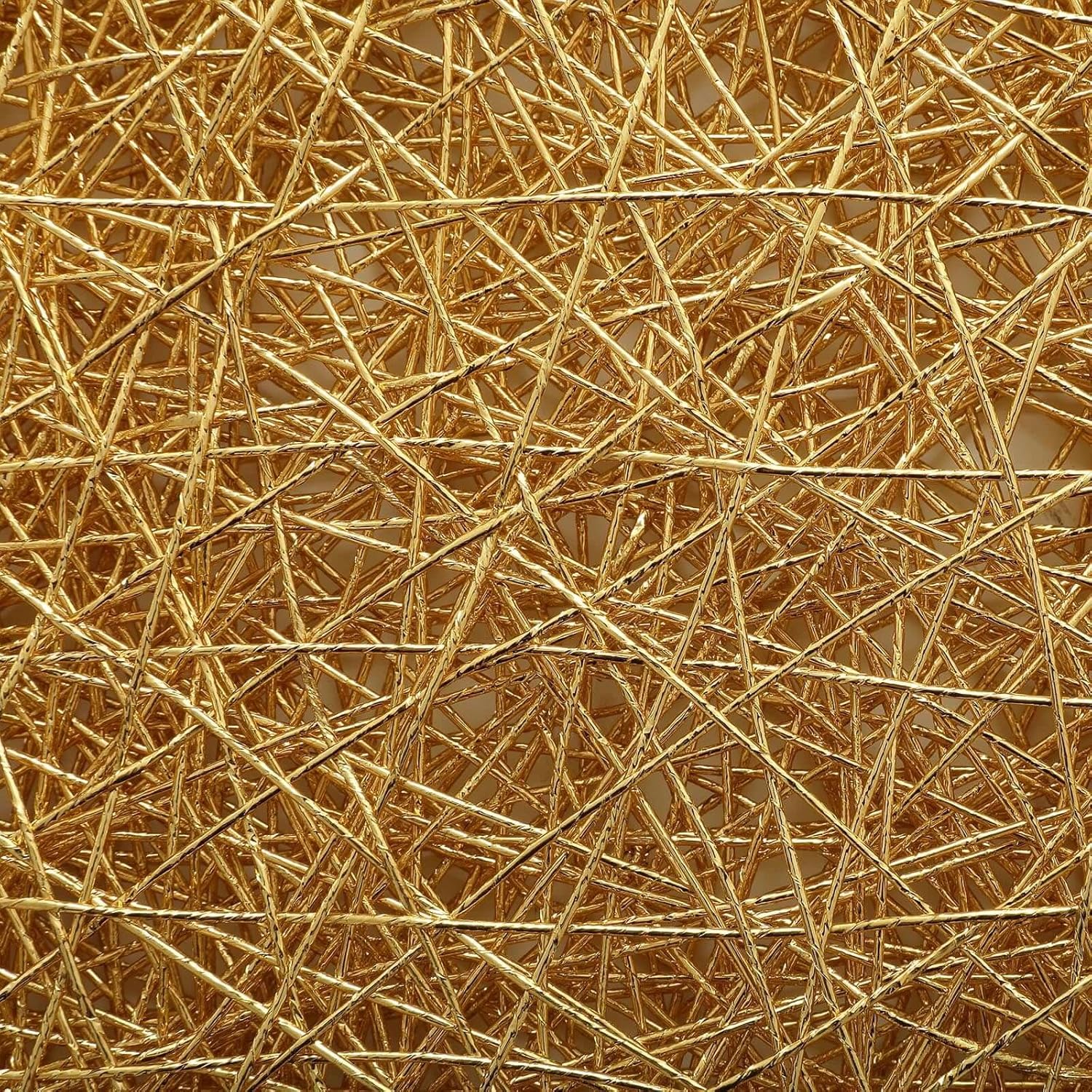 Gold 15'' Round Metallic String Placemats Set of 6