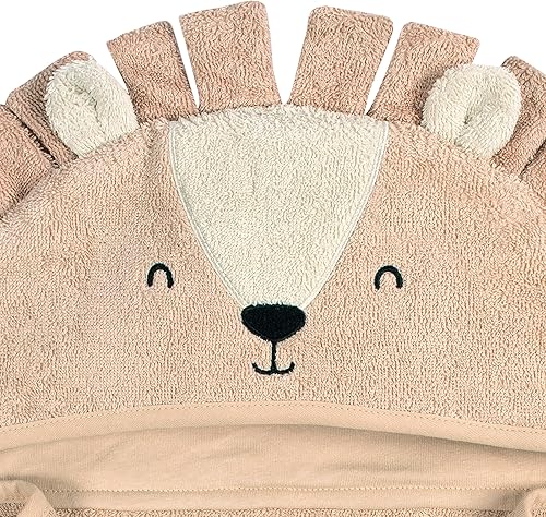 Miniatura 5 de Gerber Baby - Juego de 4 piezas de toalla con capucha y toallitas con personajes de animales, León Marrón, talla única