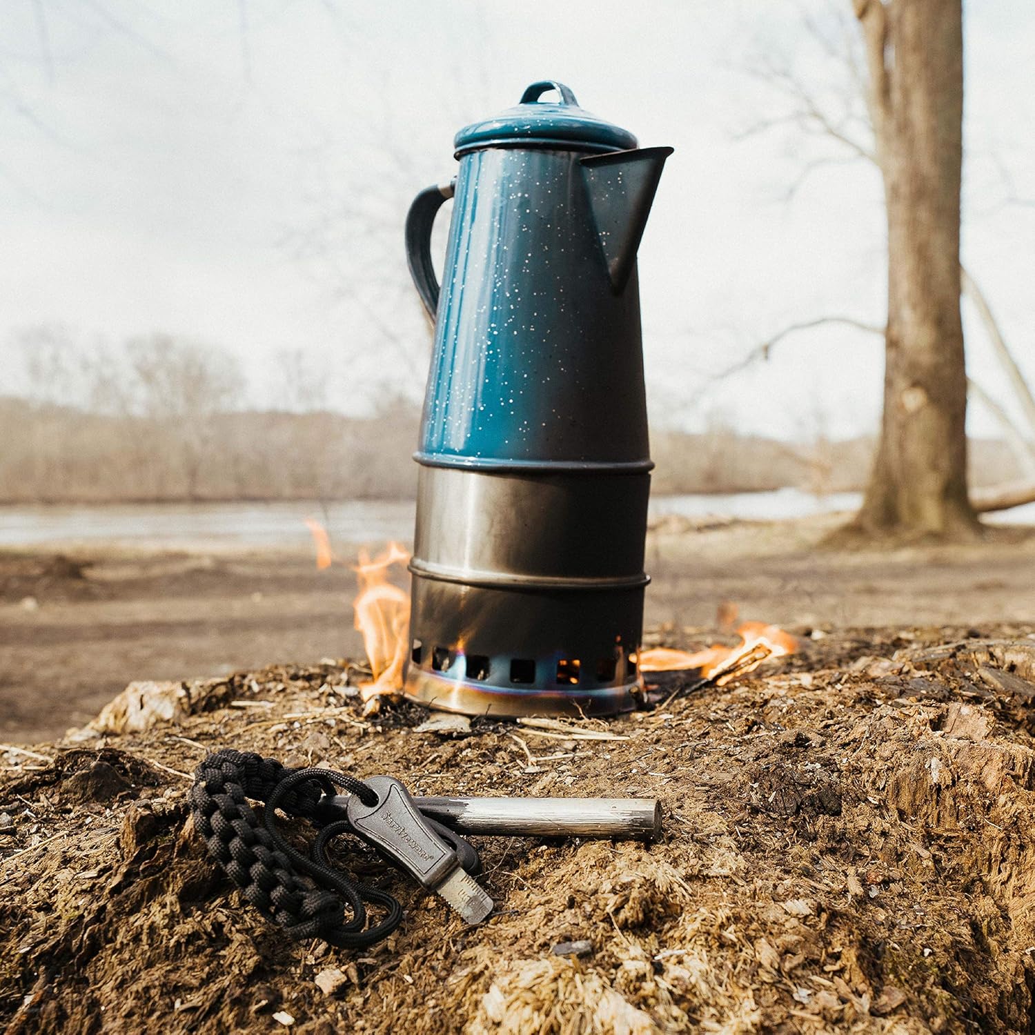 Surviveware Survival Fire Starter with Emergency Whistle, Paracord Handle, and Steel Serrated Scraper : Sports & Outdoors