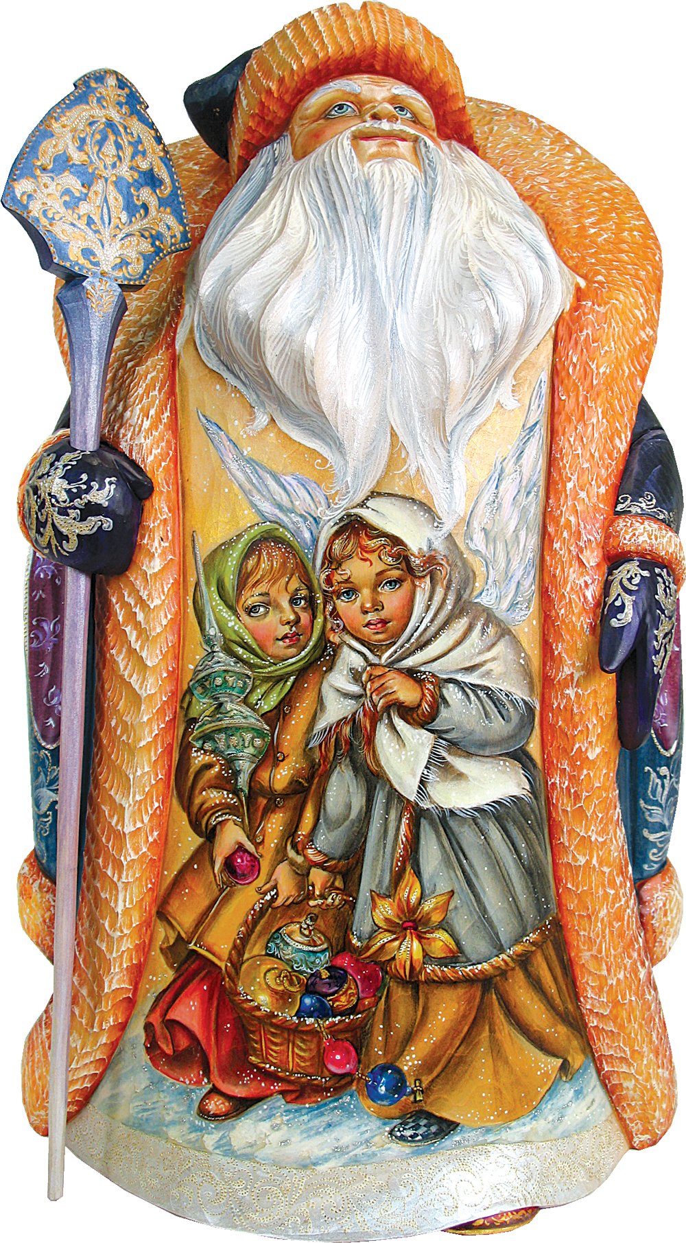 G. Debrekht Protecting Innocence Santa One-of-a-Kind Wood Carving