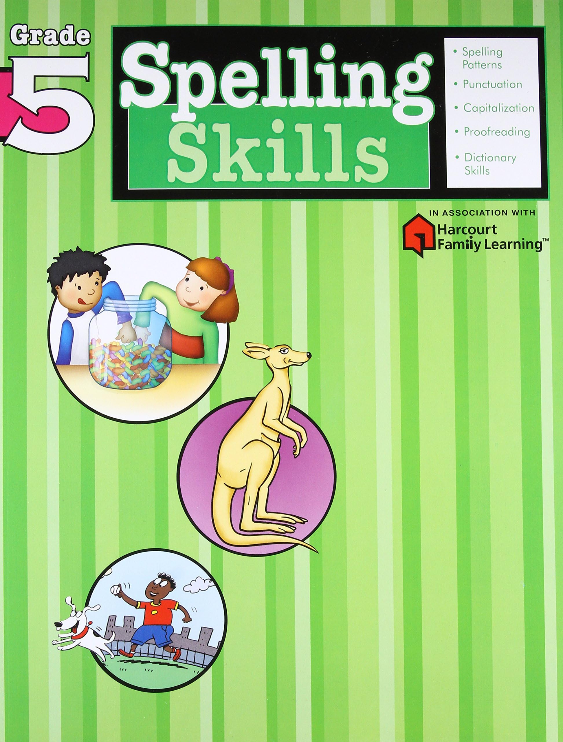 Spelling Skills: Grade 5 (Flash Kids Harcourt Family Learning) Paperback – February 7, 2005