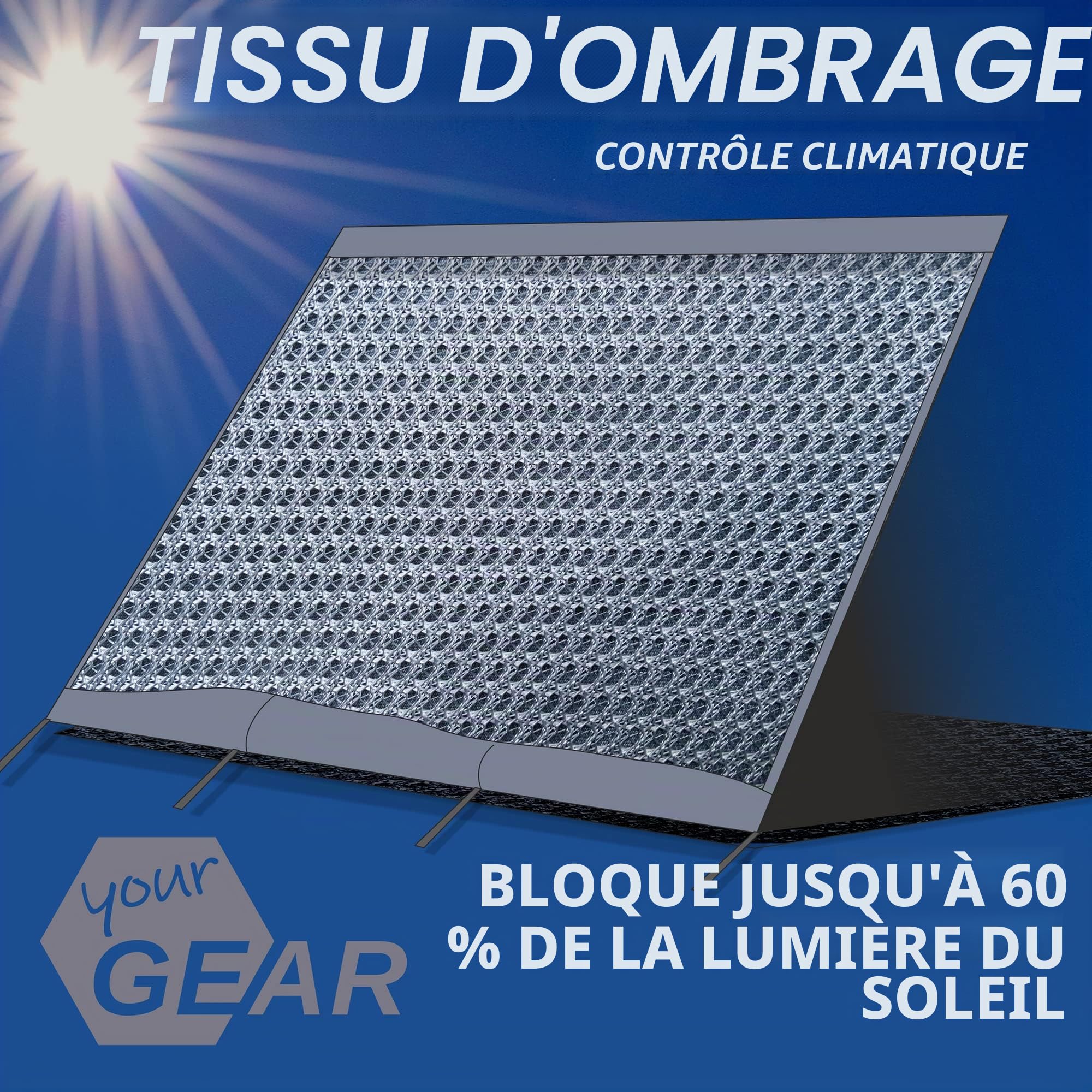 yourGEAR Bus de camping Sun + Rain Blocker 2,4 x 2 m, paroi avant polyvalente pour auvent, protège du soleil, de la pluie, du vent, protection UV 50+, 3000 mm